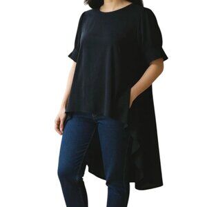 Patrizia Luca Black High Low Blouse Medium Wimsigoth Lag And Look NWT